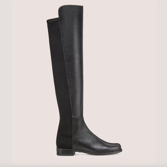 Stuart Weitzman 5050 Over-the-Knee Boots, Black Leather + Stretch, EU 40 - Picture 1 of 15